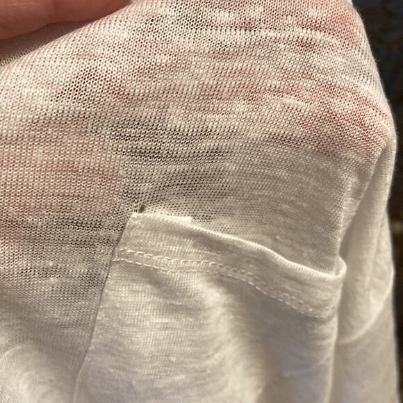 NWT Onia Madison Long Sleeve Linen Pocket Tee Sz Small in White - Picture 11 of 11